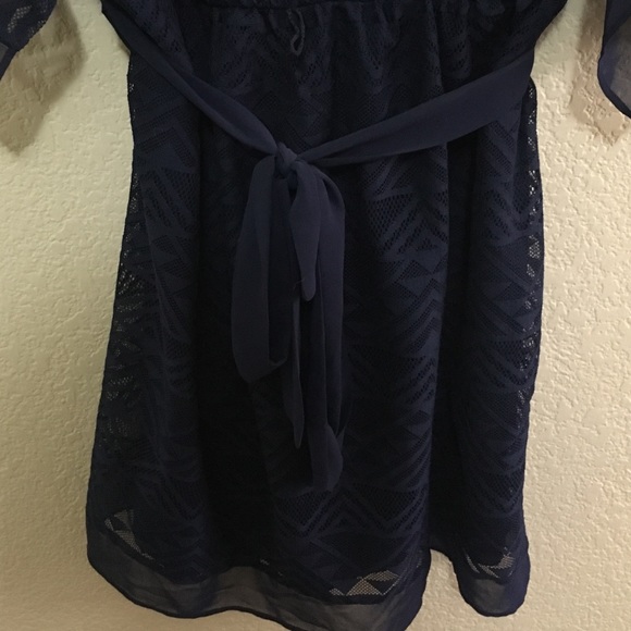 Navy Belted Dress - Picture 3 of 5